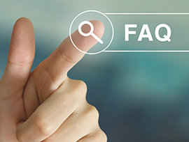 Finger pointing to a FAQ link